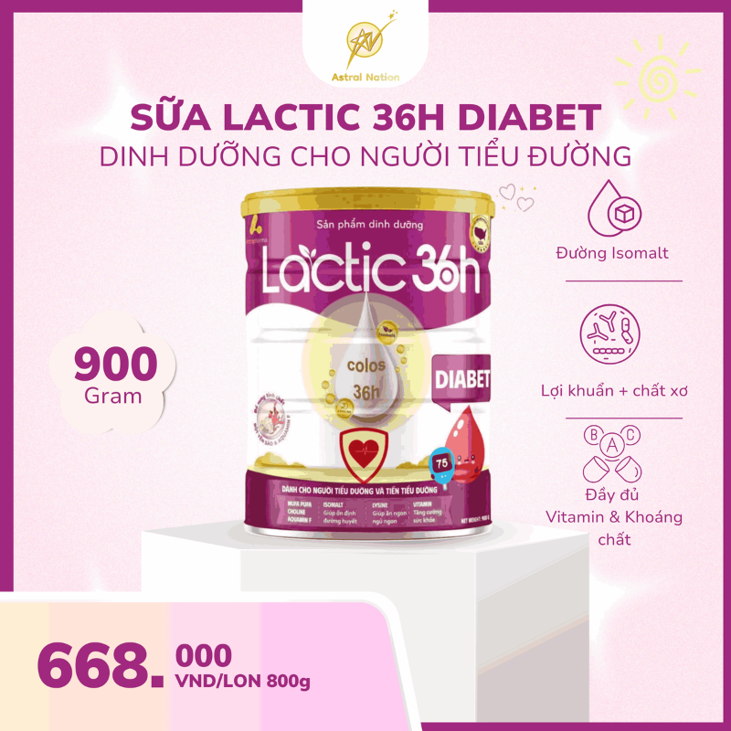 Sữa bột Lactic 36h Diabet - Người tiểu đường, tiền tiểu đường