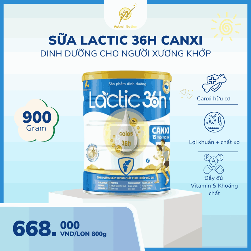 Sữa bột Lactic 36h Canxi - 15 tuổi trở lên