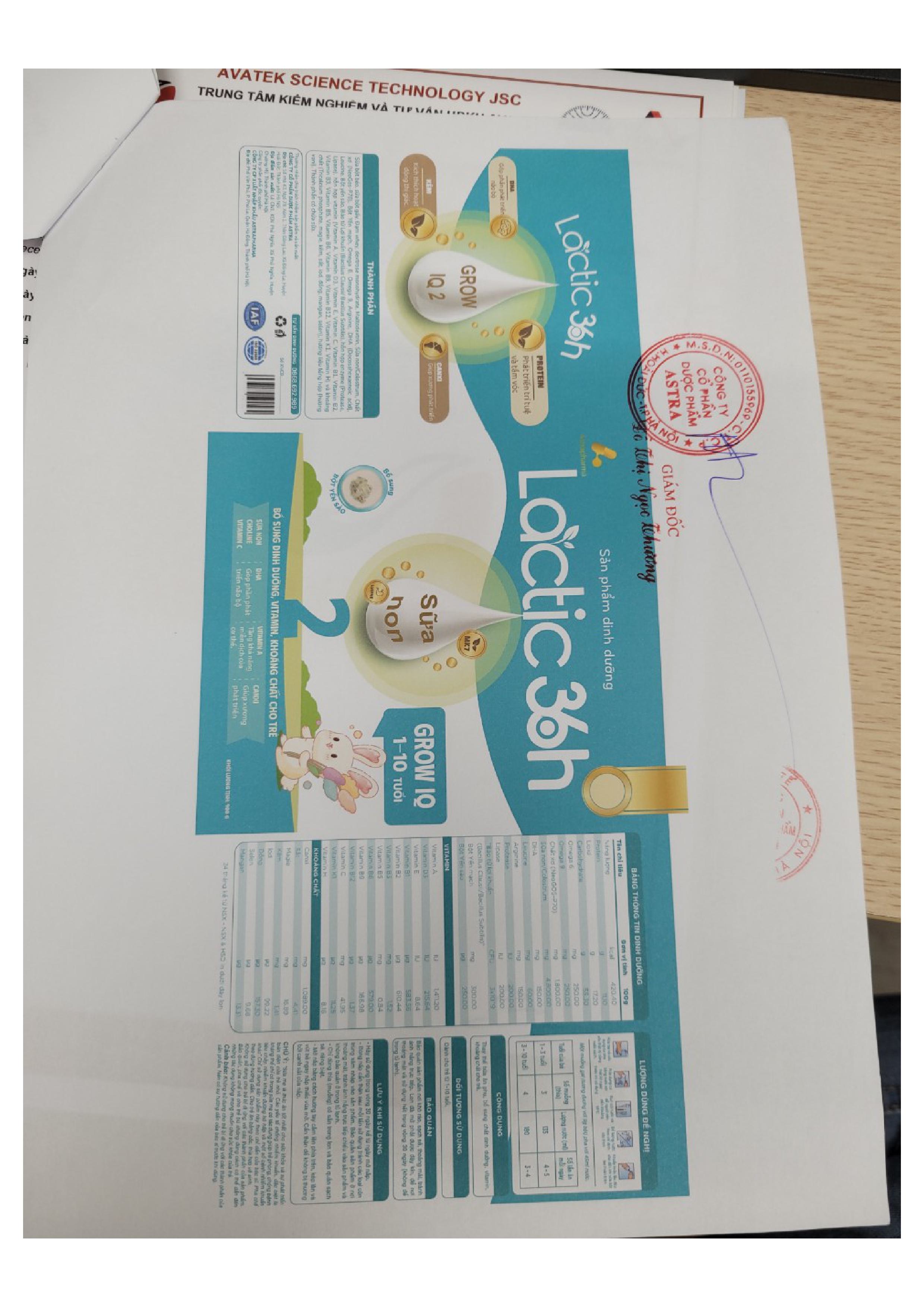 Sữa bột Lactic 36h Grow IQ - từ 1 đến 10 tuổi