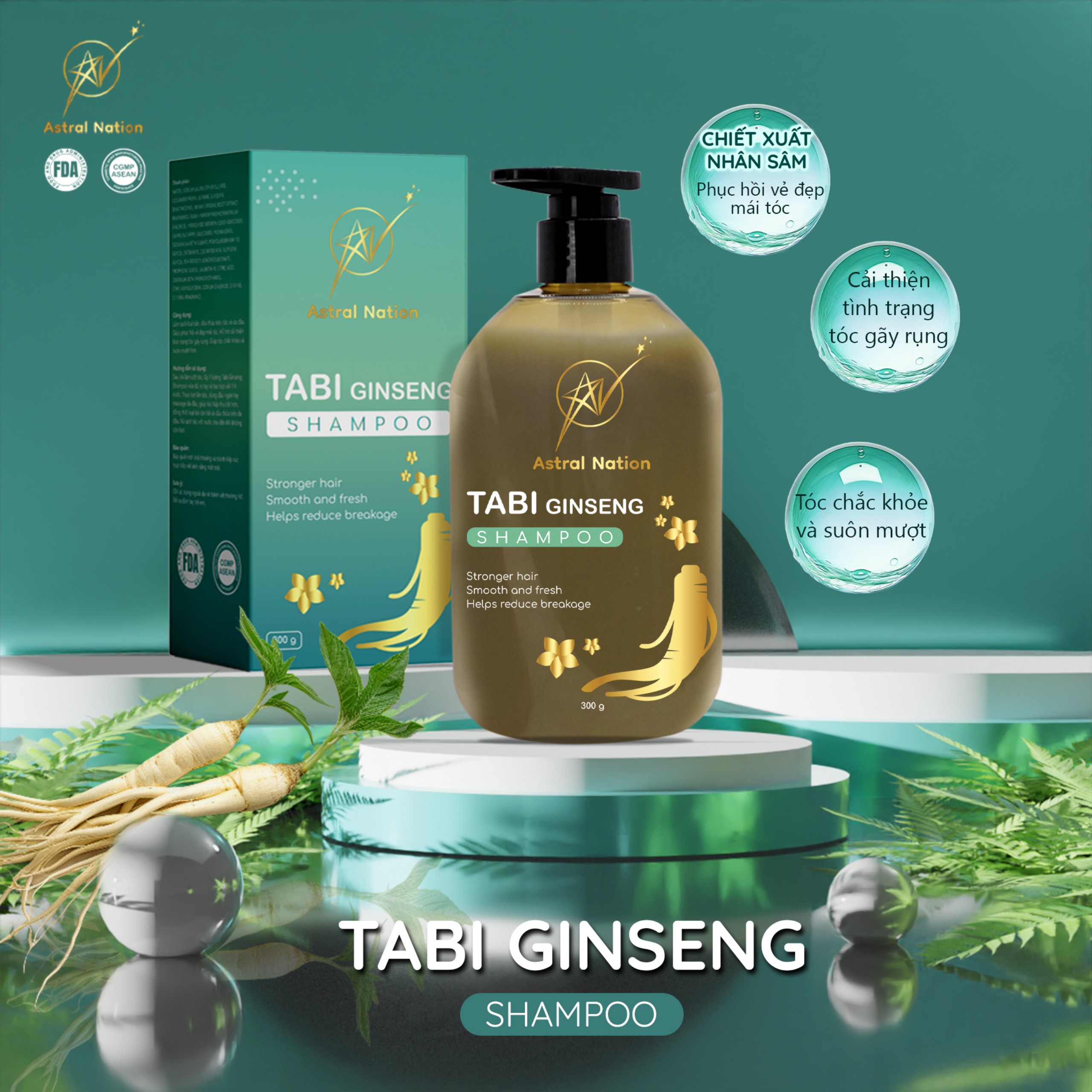 Tabi Ginseng Shampoo- Dầu gội đầu 2 in 1
