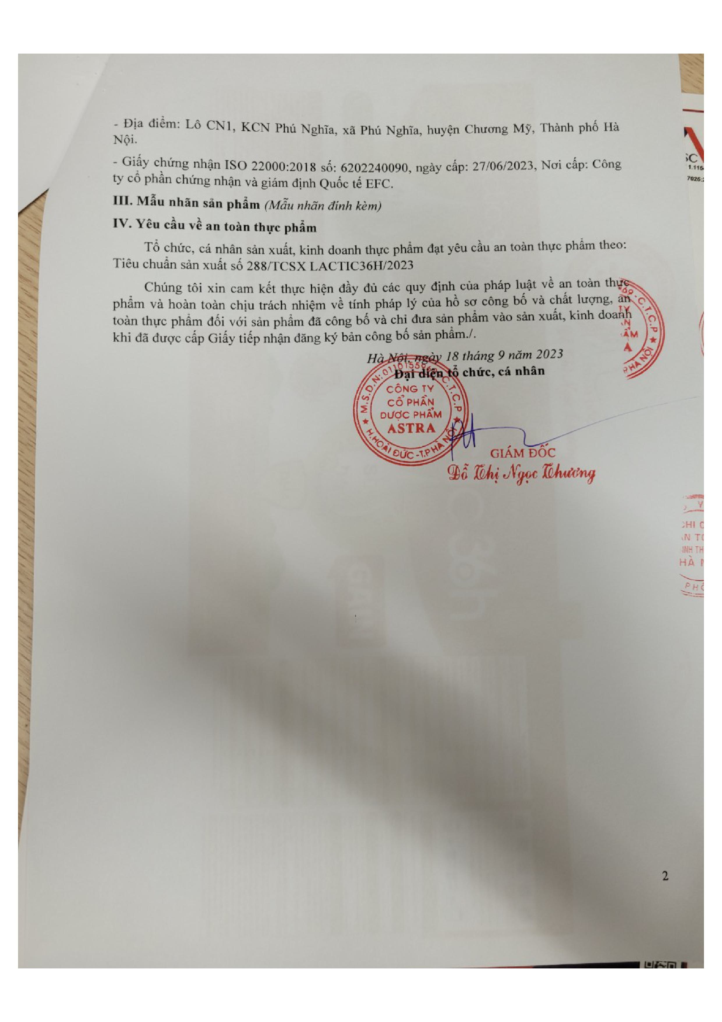 Sữa bột Lactic 36h Gain - từ 1 tuổi trở lên