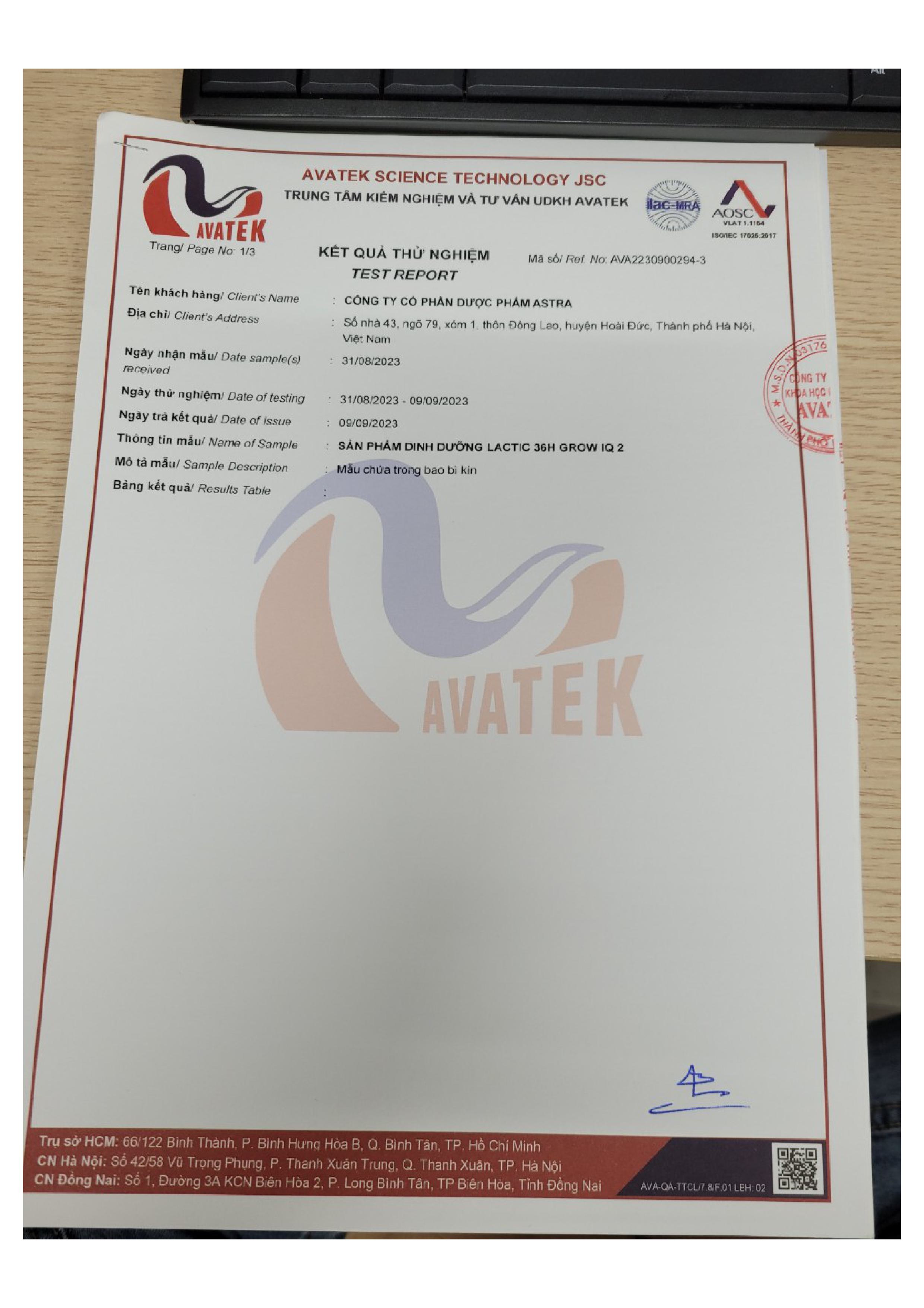 Sữa bột Lactic 36h Grow IQ - từ 1 đến 10 tuổi